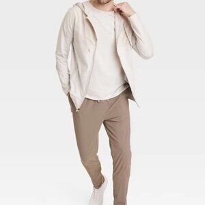 NWT All in Motion Men's Large Khaki Ripstop Pants Pull On Drawstring Quick Dry